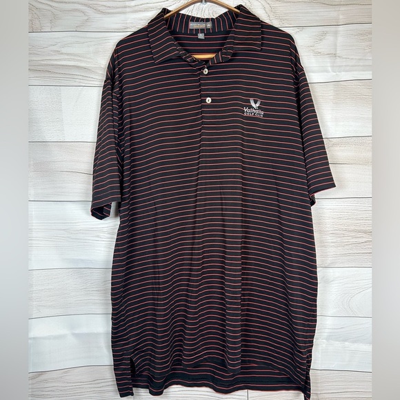 Peter Millar Black/Red Polo w/ Valhalla Golf Club Embroidered Logo- Size XL - Picture 1 of 9